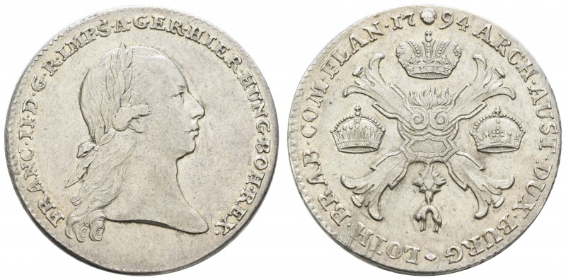 bis 1799 Habsburg
Franz II. / I., 1792-1835 Kronentaler 1794 Brüssel kleine Kra...