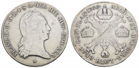 bis 1799 Habsburg
Franz II. / I., 1792-1835 Kronentaler 1795 H Günzburg, Kratzer Dav. 1180 Herinek 484 28.70 g. ss