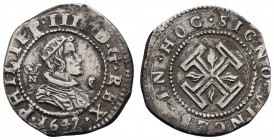 bis 1799 Italien-Neapel
Phillipp IV., 1621-1665 15 Grani 1647 Neapel Av.: Büste mit Strahlenkrone nach rechts, Rv.: Krückenkreuz, in den Winklen vier...
