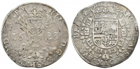bis 1799 Niederlande
Spanische Niederlande, Philipp IV., 1621-1665 Patagon 1623 Brügge Av.: Andreaskreuz, in den Winkeln Krone, Jahreszahl und Golden...