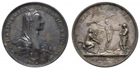 bis 1799 Russland
Katharina II. die Große, 1762-1796 1780 Silbermedaille von J. G. Holtzhey auf die gewaffnete Neutralität zwischen Russland, Dänemar...