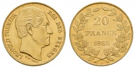 ab 1800 Belgien
Leopold I., 1831-1865 20 Francs 1865 L. Wiener K.M. 23 ss-vz