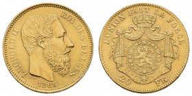ab 1800 Belgien
Leopold II., 1865-1909 20 Francs 1869 K.M. 32 ss-vz