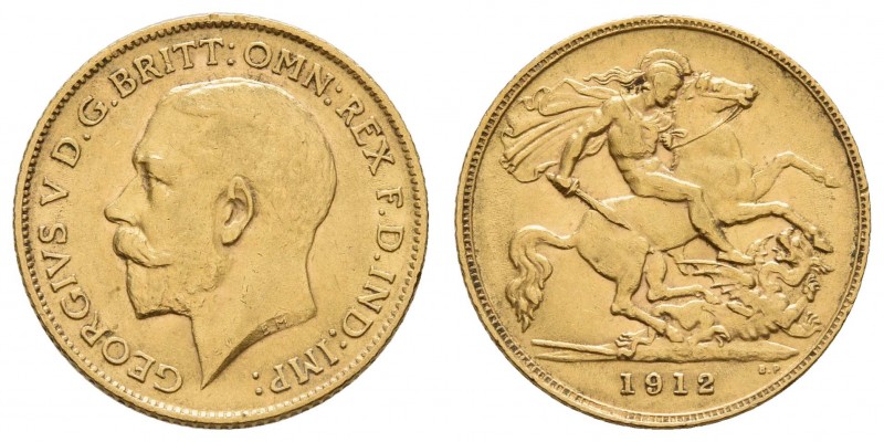 ab 1800 Großbritannien
Georg V., 1910-1936 Half Sovereign 1912 London kl. Rf. S...