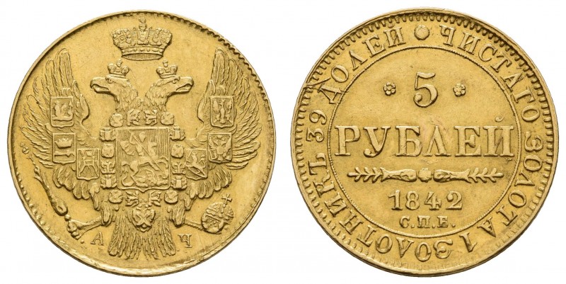 ab 1800 Russland
Nikolaus I. 1825-1855 5 Rubel 1842 St. Petersburg Av.: bekrönt...