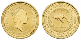 Australien
Elizabeth II. seit 1952 25 Dollars 1990 Australian Nugget K.M. 142 st-
