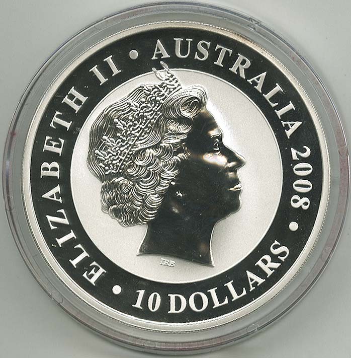 Australien
Elizabeth II. seit 1952 10 Dollars 2008 Koala, 10 oz Silber, gekapse...