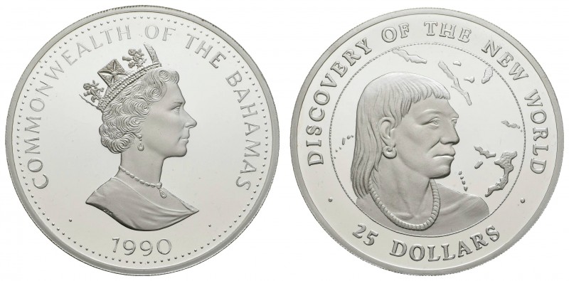 Bahamas
Elisabeth II. seit 1952 25 Dollars 1990 500. Jahrestag der Entdeckung A...