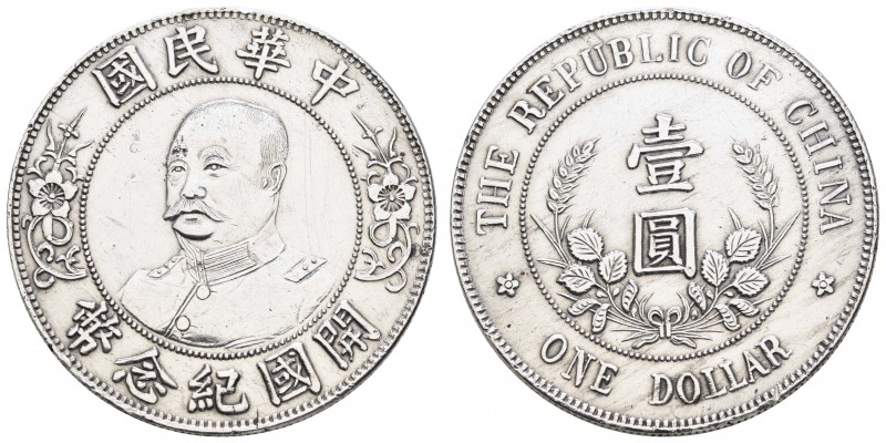 China
Republik Dollar o. J. (1912) Li Yuan Hung, gereinigt, Kratzer, NGC Not en...