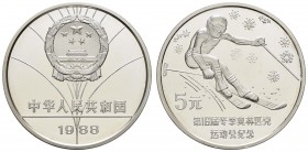 China
Volksrepublik 10 Yuan 1988 Abfahrtsläufer, gekapselt K.M. 201 PP/Proof