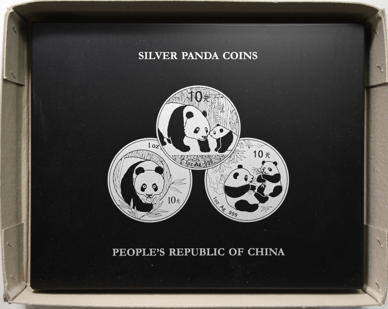 China
Volksrepublik Silber-Panda, Sammlung aus 18x 10 Yuan, dabei 13x 1 oz Silb...