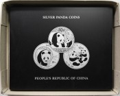 China
Volksrepublik Silber-Panda, Sammlung aus 18x 10 Yuan, dabei 13x 1 oz Silber und 5x 30 g, ab 1995, Foto im Internet