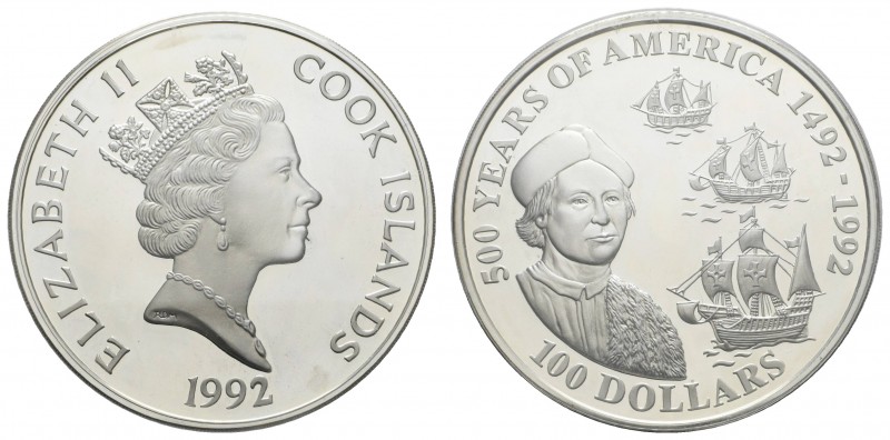 Cook-Inseln
Republik 100 Dollars 1992 500 Jahre Amerika - Kolumbus und seine Fl...