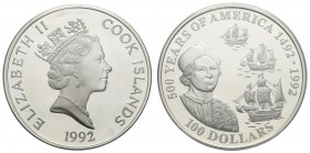 Cook-Inseln
Republik 100 Dollars 1992 500 Jahre Amerika - Kolumbus und seine Flotte, nur gekapselt KM 320 Schön 244 PP