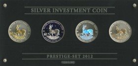 Gabun
 1.000 CFA Francs 2012 Silver Investment Coin Prestige Set, 4 x 1 oz Silber, wie verausgabt, Auflage nur 3.000 Exemplare st