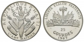 Haiti
 25 Gourdes 1967 in beschädigter Kapsel K.M. 67 PP