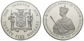 Jamaika
Parlamentarische Monarchie 25 Dollars 1979 10 Jahre Prinz Charles als Fürst von Wales, gekapselt KM 81 Schön 47 PP