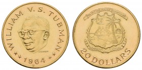 Liberia
Republik 20 $ 1964 B WILLIAM V. S. TUBMAN K.M. 19 Fried. 1 Schön 19 vz