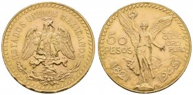 Mexiko
Republik 50 Pesos 1945 kl. Kratzer und Rf. K.M. 497 ss-vz