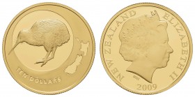 Neuseeland
 10 Dollars 2009 im Originaletui mit CoA und Umkarton PP