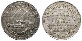 Peru
Republik Silbermedaille 1870 Einweihung der Eisenbahnstrecke Callao - Oroya, kleine Kratzer, schöne Patina, unruhiger Rand Moyaux 601 selten vz