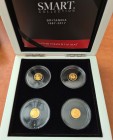 Salomonen
parlamentarische Monarchie 10 Dollars 2017 Britannia 1987-2017, aus der Serie Smart Collection, 4 x 1/2 g. Gold mit Britannia Motiven, im O...