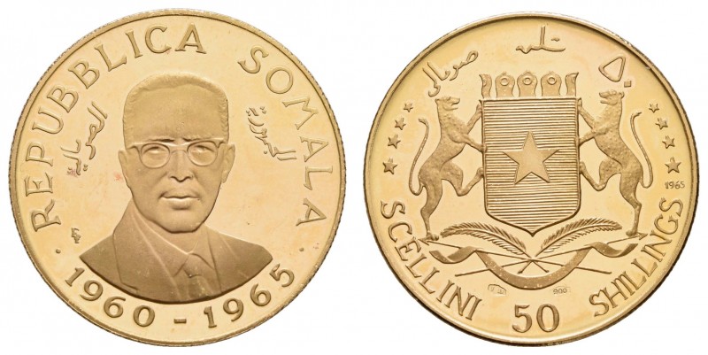 Somalia
 50 Shillings 1965 auf den 5. Jahrestag der Unabhängigkeit K.M. 11 Schö...