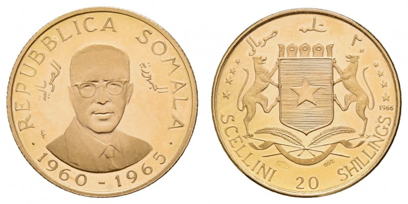 Somalia
 20 Shillings 1966 auf den 5. Jahrestag der Unabhängigkeit K.M. 10 Schö...