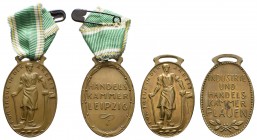 Spezialsammlung Goetz-Medaillen
 ohne Jahr tragbare hochovale Medaille der Handelskammer Leipzig als Auszeichnung für Treue in der Arbeit, Av.: Indus...