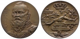 Spezialsammlung Goetz-Medaillen
 1906 Bronzegussmedaille auf das 100jährige Bestehen des Königreiches, Av.: Brustbild des Prinzregenten Luitpold halb...