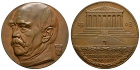 Spezialsammlung Goetz-Medaillen
 1908 Bronzegussmedaille auf den Einzug von Bismarcks Büste in die Walhalla, Av.: Kopf vor Wappen halblinks, Rv.: Ans...