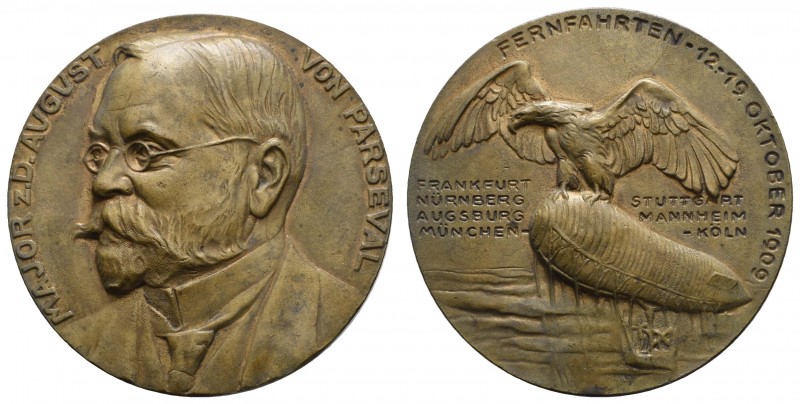 Spezialsammlung Goetz-Medaillen
 1909 Bronzegussmedaille auf die Fernfahrten de...