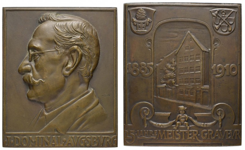 Spezialsammlung Goetz-Medaillen
 1910 zweiseitige Bronzegussplakette auf das 25...