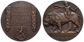 Spezialsammlung Goetz-Medaillen
 1910 Bronzegussmedaille auf die 300-Jahr-Feier der Stadt Elberfeld, zweite Ausgabe Kienast 68 171.61 g. vz