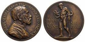 Spezialsammlung Goetz-Medaillen
 1910 Bronzemedaille auf den Serologen und Bakteriologen Paul Ehrlich, Av.: Büste nach rechts, PAVL · EHRLICH · ÆTATI...