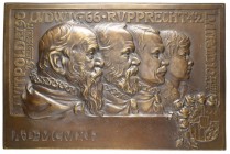 Spezialsammlung Goetz-Medaillen
 1911 große einseitige Bronzegussplakette auf vier Generationen des Hauses Wittelsbach, Av.: Büsten Luitpold I., Ludw...