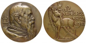 Spezialsammlung Goetz-Medaillen
 1911 schwere Bronzegussmedaille auf den 90. Geburtstag des Prinzregenten Luitpold von Bayern, Av.: bärtige Büste nac...