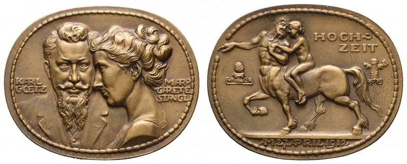 Spezialsammlung Goetz-Medaillen
 1912 querovale Bronzegussmedaille auf die Hoch...