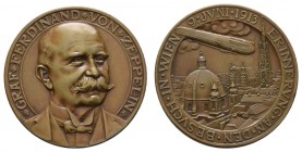Spezialsammlung Goetz-Medaillen
 1913 Bronzemedaille auf die Fernfahrt des LZ 17 "Sachsen" nach Wien, Av.: Brustbild des Grafen Zeppelin halbrechts, ...