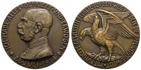 Spezialsammlung Goetz-Medaillen
 1914 Bronzegussmedaille auf die Mobilmachung der Habsburger Monarchie, Av.: ICH · HABE · ALLES · GEPRVEFT · VND · ER...