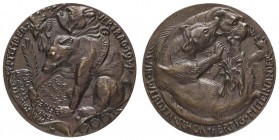Spezialsammlung Goetz-Medaillen
 1914 Bronzegussmedaille auf den Septembervertrag der Entente, Av.: gallischer Hahn, britische Bulldogge und russisch...