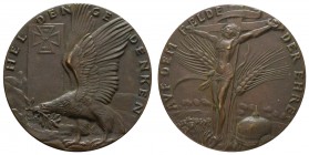 Spezialsammlung Goetz-Medaillen
 ohne Jahr Bronzegussmedaille auf die gefallenen Soldaten, Av.: Adler legt Lorbeerzweig auf ein Grab mit Eisernem Kre...