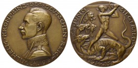 Spezialsammlung Goetz-Medaillen
 1915 Bronzegussmedaille auf das Kriegsgeschehen 1914-15, Av.: Büste des Kronprinzen Wilhelm in Uniform nach links, R...