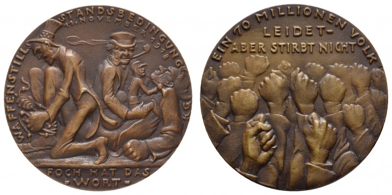 Spezialsammlung Goetz-Medaillen
 1918 Bronzegussmedaille auf die Waffenstillsta...