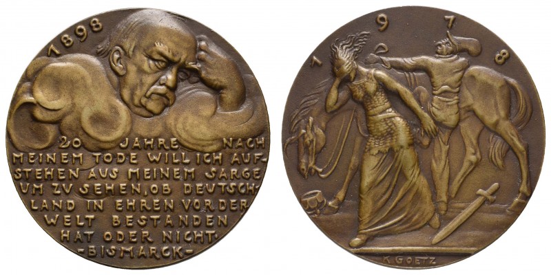 Spezialsammlung Goetz-Medaillen
 1918 Bronzegussmedaille auf Bismarks 20. Todes...