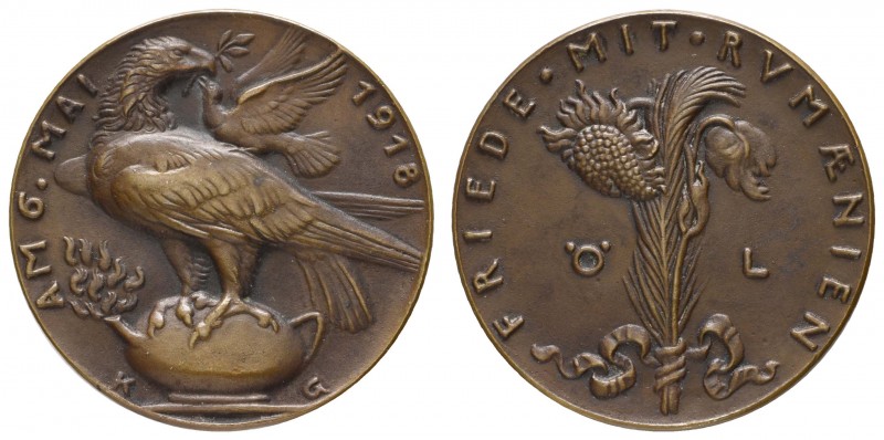 Spezialsammlung Goetz-Medaillen
 1918 Bronzegussmedaille auf den Frieden mit Ru...