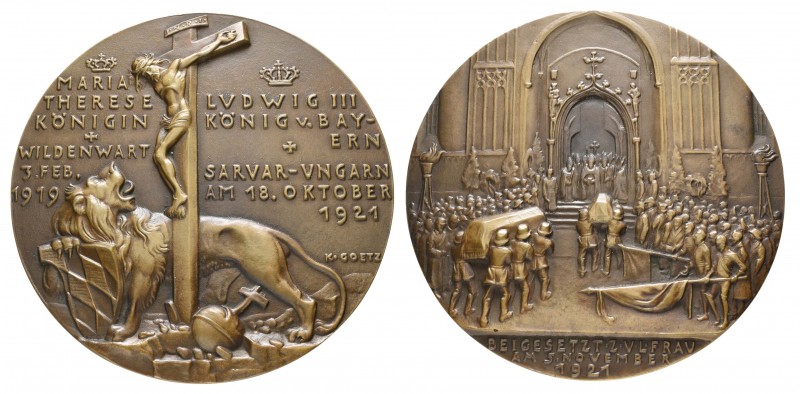 Spezialsammlung Goetz-Medaillen
 1921 Bronzegussmedaille auf die Beiseitzung de...