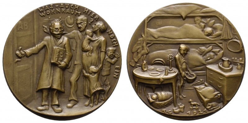 Spezialsammlung Goetz-Medaillen
 1921 Bronzegussmedaille auf die Wohnraumnot, A...