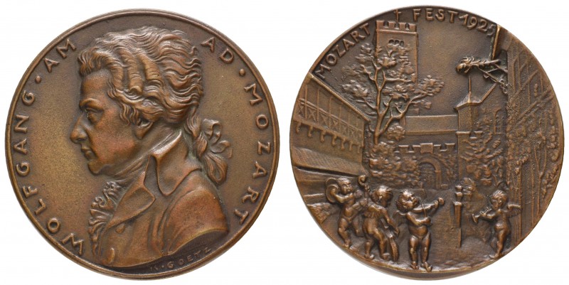 Spezialsammlung Goetz-Medaillen
 1925 Bronzegussmedaille auf Wolfgang Amadeus M...