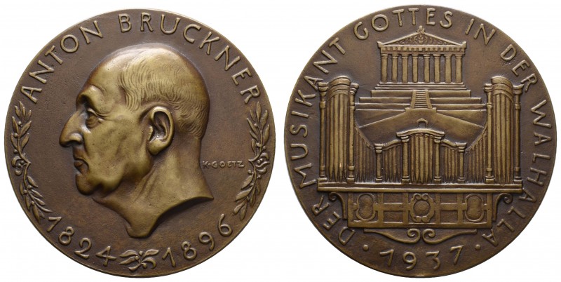 Spezialsammlung Goetz-Medaillen
 1937 (1934) Bronzegussmedaille anlässlich der ...